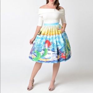 Unique Vintage Mermaid High Waist Swing Skirt